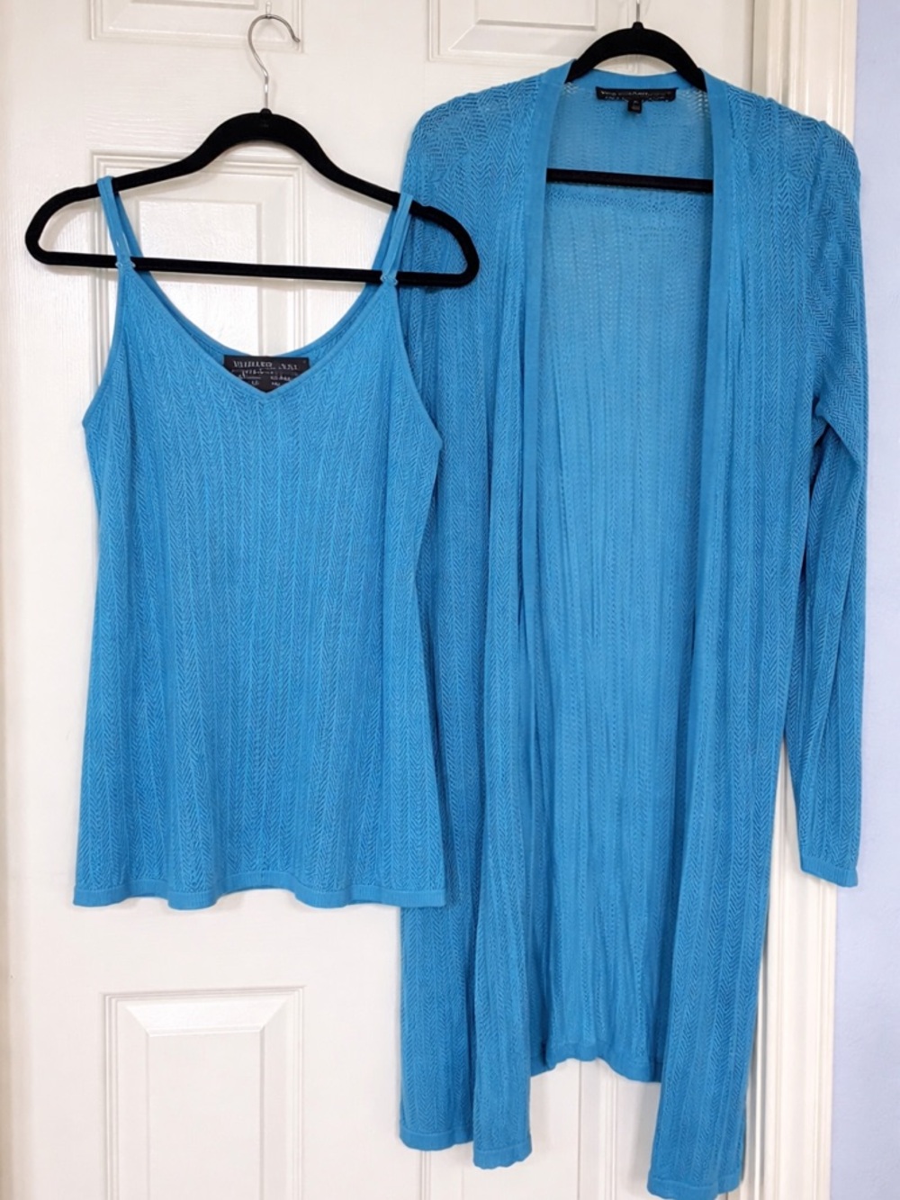 White House Black Market 2-Piece Knit Set – XL – Cardigan + Tank